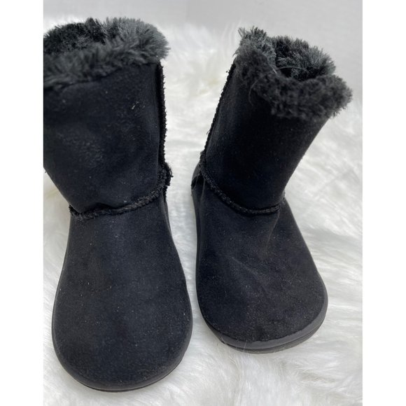 Garanimals Black Suede boots with Fur!! Little girls size 5! Cute!! - Picture 2 of 8